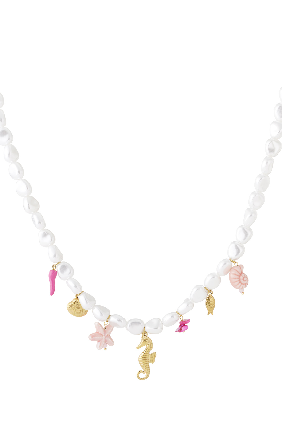 Parelketting met zomerse bedels